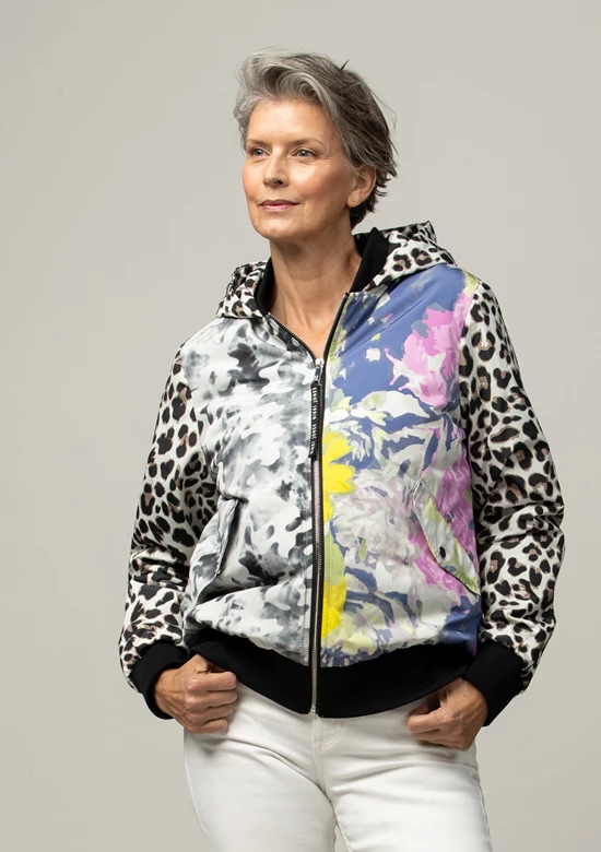 Nikki Jones New Arrivals Sabine Floral & Animal Print Bomber Jacket