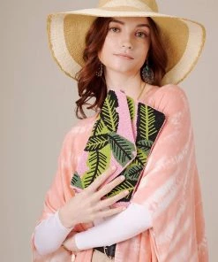 Ms. Meri Mak Handmade Palm Leaf Beaded Clutch Bag