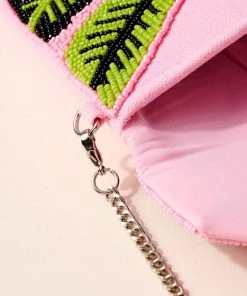 Ms. Meri Mak Handmade Palm Leaf Beaded Clutch Bag