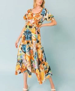 Ms. Meri Mak Aceline Artful Midi Dress New Arrivals