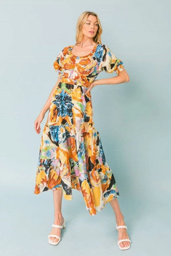 Ms. Meri Mak Aceline Artful Midi Dress New Arrivals