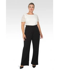 Standards & Practices Paquita Pintuck Stretch Crepe Straight Leg Trouser