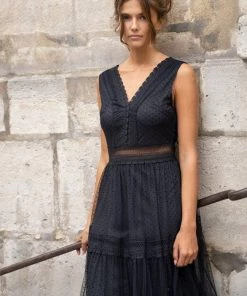 CHOKLATE PARIS Aali Tiered Tulle Midi Dress