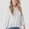 Standards & Practices Caridad Tuxedo Pleat High Low Chiffon Blouse