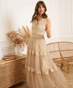 CHOKLATE PARIS Aali Tiered Tulle Midi Dress