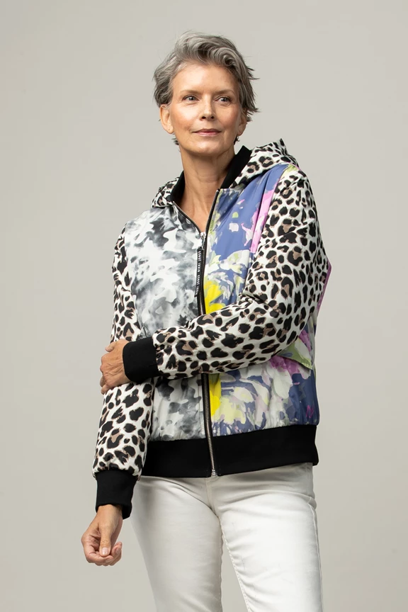 Nikki Jones New Arrivals Sabine Floral & Animal Print Bomber Jacket