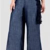 Standards & Practices New Arrivals Pabla Side Ruffle Indigo Tencel Palazzo Pants