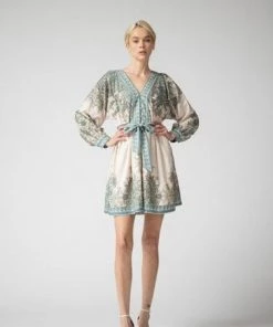 Lena Abrielle Paisley Mini Dress With Belt