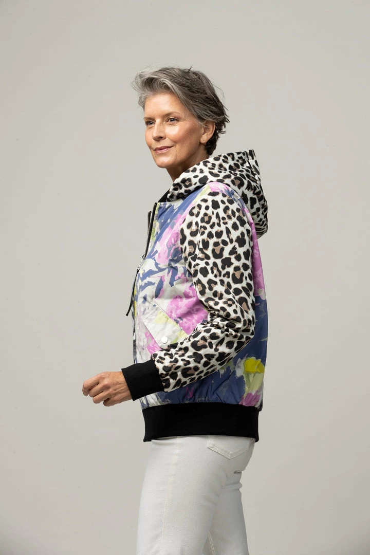 Nikki Jones New Arrivals Sabine Floral & Animal Print Bomber Jacket