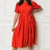 Ms. Meri Mak New Arrivals Ajay Plus Size Midi Shirt Dress