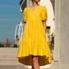 Lolitas & L Abilio Yellow Ruffle Tier Dress New Arrivals