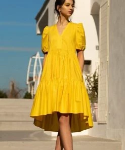 Lolitas & L Abilio Yellow Ruffle Tier Dress New Arrivals