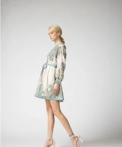 Lena Abrielle Paisley Mini Dress With Belt