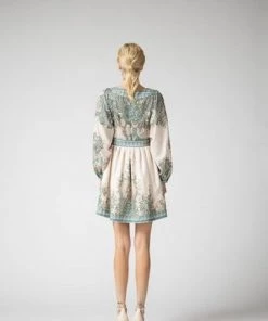 Lena Abrielle Paisley Mini Dress With Belt