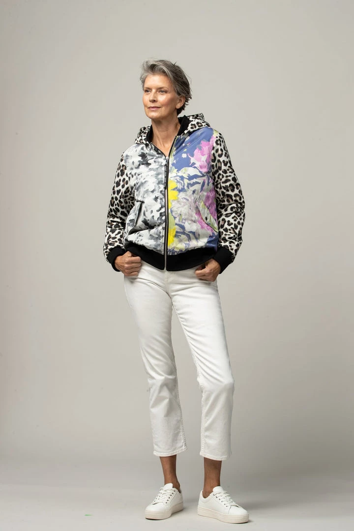 Nikki Jones New Arrivals Sabine Floral & Animal Print Bomber Jacket