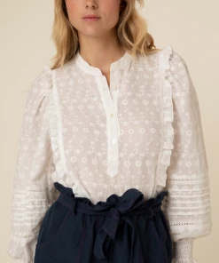 FRNCH Shirley Front Bib Blouse