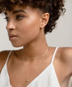 Token Hand-Made Accessories Elinore Chain Studs 14k Gold & Sterling Silver