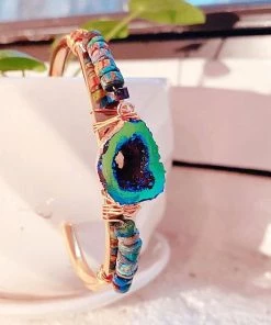 Druzy Crystal Cuff By Etymology Jewelry Hand-Made Accessories