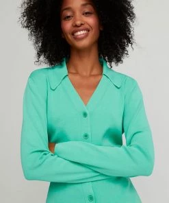 Aldo Martins New Arrivals Celery Collared Knit Cardigan