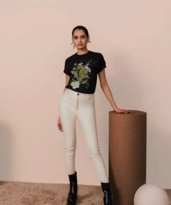 Hilary MacMillan New Arrivals Parris Cream EcoLeather Leggings