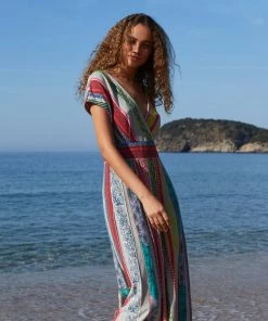 Aldo Martins Basil Dress Abstract Waist Midi Dress