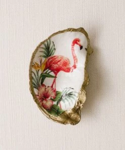 Grit & Grace Studio Hand-Made Accessories Tropical Decoupage Oyster Ring Dish