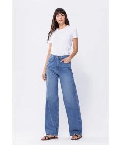 Ms. Meri Mak Pena Super High Rise Classic 90's Wide Leg Jeans Bottoms