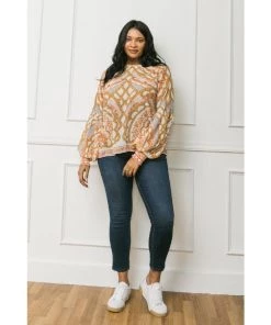 Ms. Meri Mak Cachi Plus Size Mosaic Top