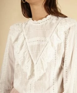 FRNCH Shop Sale- 2021 Collection Carmelie Ruffle Blouse