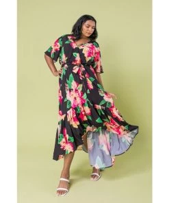 Ms. Meri Mak Amarine Plus Size Floral Woven Maxi Dress New Arrivals