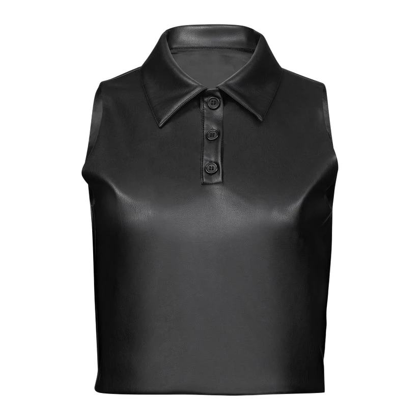 Hilary MacMillan Carvel Leather Sleeveless Polo New Arrivals