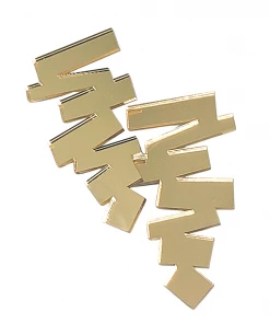 Ms. Meri Mak Elodie Mirror ZigZag Earrings Hand-Made Accessories