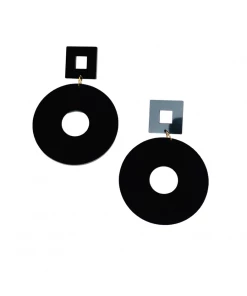 Handmade By Tarja Hand-Made Accessories Eve Black Chunky Hoop Earrings