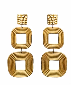 Ms.Meri Mak Emilie Spiral Square Earrings