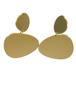Ms. Meri Mak Estela Gold-Mirror Pebbles Earrings Hand-Made Accessories