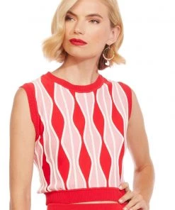 Ms.Meri Mak Eva Franco Mimma Harlequin Pink Top New Arrivals