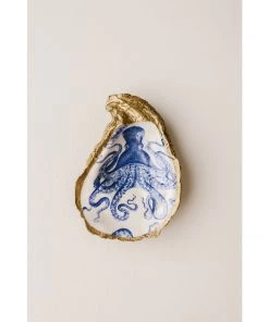 Grit & Grace Studio Indigo Decoupage Oyster Ring Dish