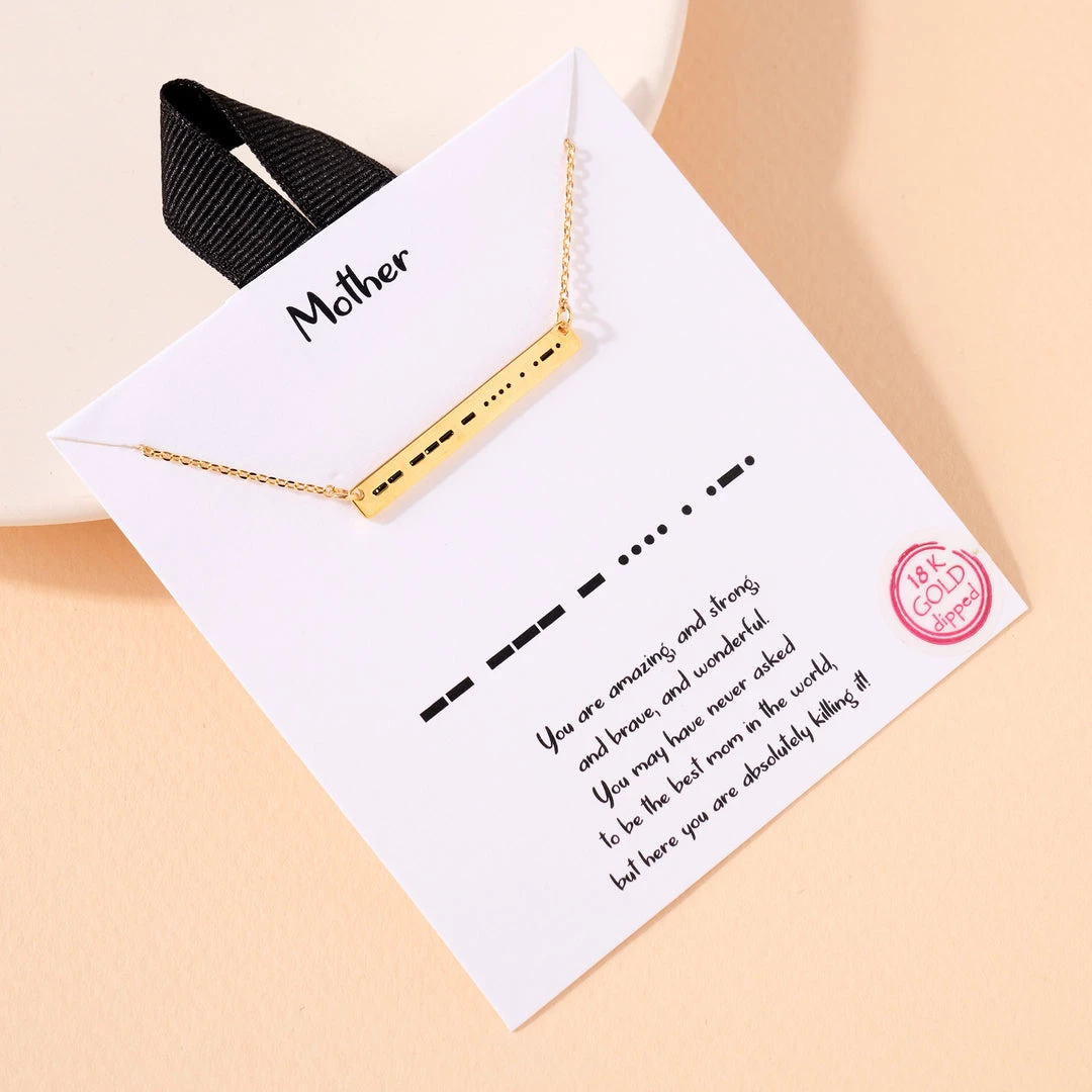Ms. Meri Mak Hand-Made Accessories Enchanted Morse Code Mother Necklace