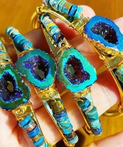 Druzy Crystal Cuff By Etymology Jewelry Hand-Made Accessories