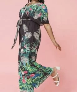 Ms. Meri Mak New Arrivals Mabon Plus Size Floral Jumpsuit
