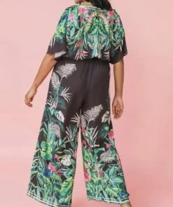 Ms. Meri Mak New Arrivals Mabon Plus Size Floral Jumpsuit