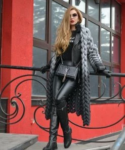 Ms.Meri Mak Jolie Knit Cardigan - Gray & Black