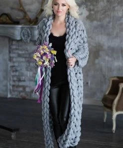 Ms. Meri Mak Jolie Knit Cardigan - Gray The Jolie Cardigan Store