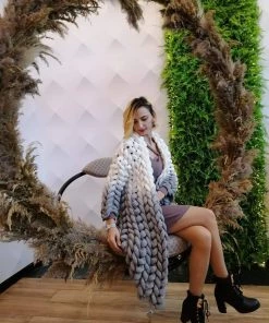 Ms. Meri Mak The Jolie Cardigan Store Jolie Knit Cardigan - White & Gray