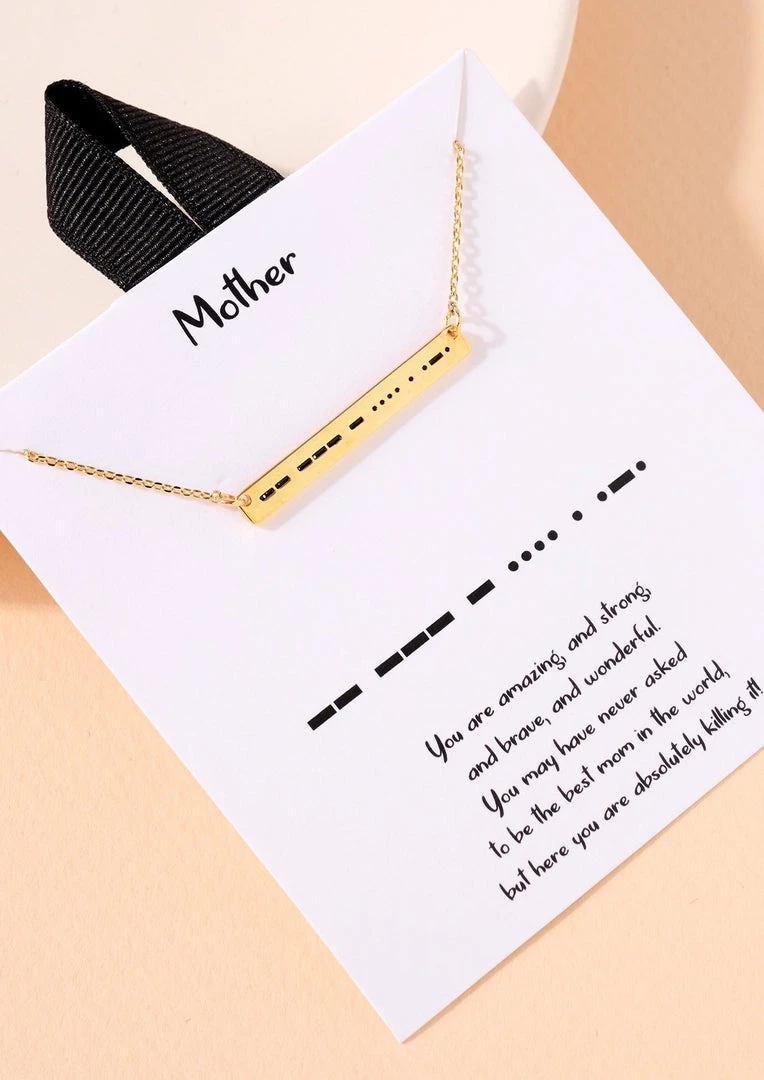 Ms. Meri Mak Hand-Made Accessories Enchanted Morse Code Mother Necklace