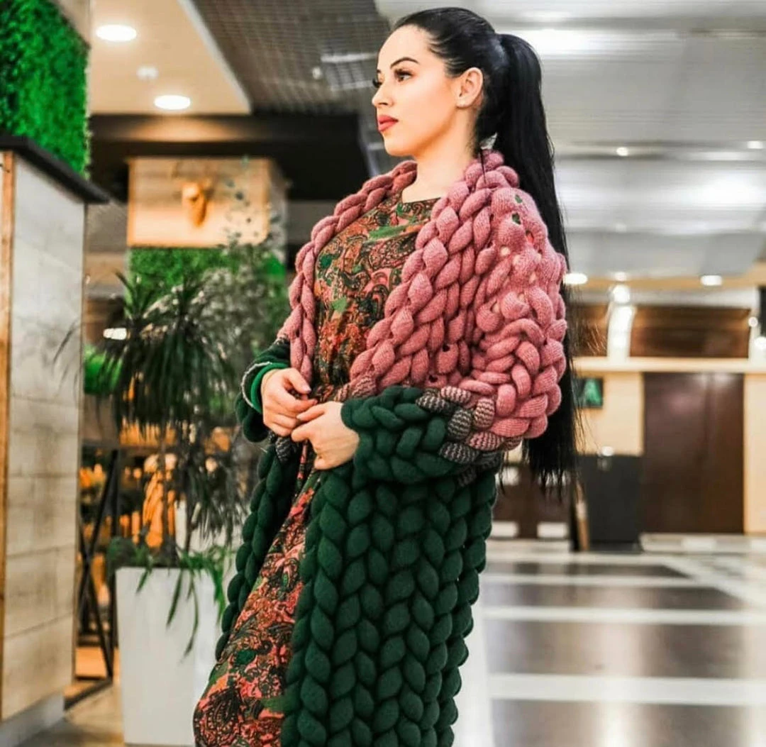 Ms. Meri Mak Jolie Knit Cardigan - Mauve & Green The Jolie Cardigan Store