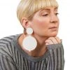 Handmade By Tarja Hand-Made Accessories Esme White Spiral Earrings Polymer Clay