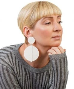 Handmade By Tarja Hand-Made Accessories Esme White Spiral Earrings Polymer Clay