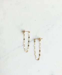 Token Hand-Made Accessories Elinore Chain Studs 14k Gold & Sterling Silver